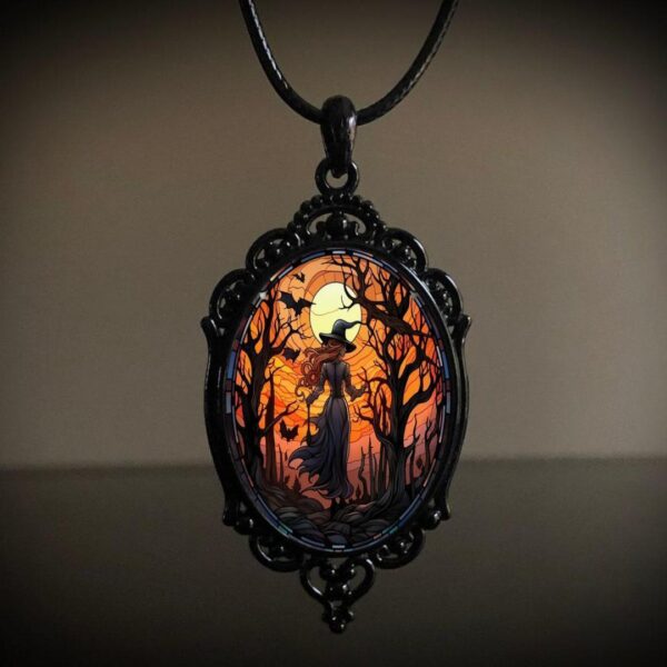 Vintage Gothic Halloween Pendant Necklace - Image 7