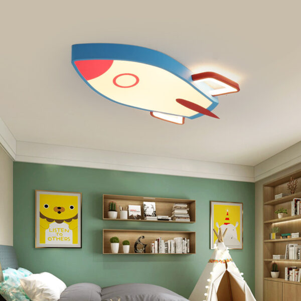 Cartoon Cartoon Children's Creative Rocket-shaped Aluminum Lamp - Image 2