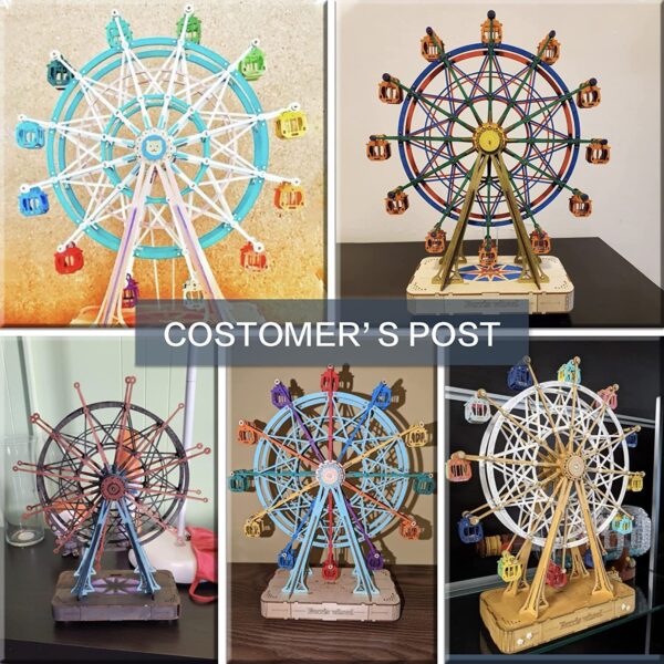 Rowood 3D Puzzles For Adults Model Kits For AdultsWooden Music BoxDIY Craft Kits For Adults Teen Boy Gifts On Birthday Christmas  Ferris Wheel - Image 10