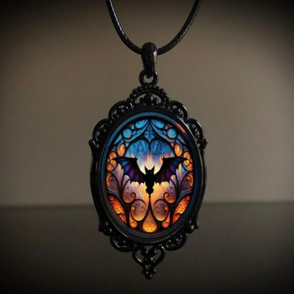 Vintage Gothic Halloween Pendant Necklace - Image 4