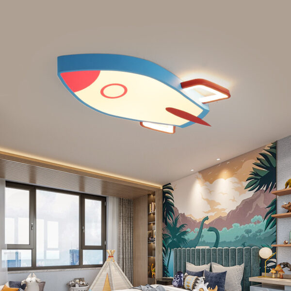 Cartoon Cartoon Children's Creative Rocket-shaped Aluminum Lamp - Image 3