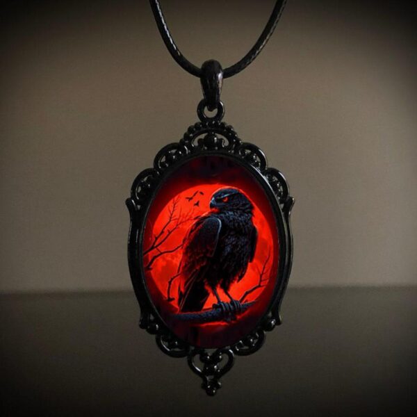 Vintage Gothic Halloween Pendant Necklace - Image 3